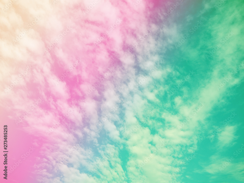 Blue sky background with cloud,pastel color.