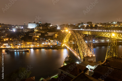 Famos Porto Bridge during the night time. Porto, Portugal © Alexander Avsenev