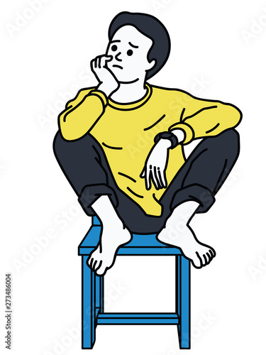 Man spending time thinking