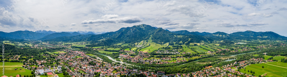 Aerial Brauneck Lenggriess. Bavarian Alps. Ski Resort. Travel Destination June 2019