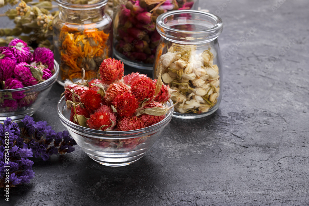 Herbs and dry flowers for healthy tea Herbs and dry flowers for healthy tea
