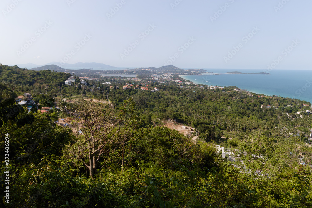 Coastline view of island of Samui in Thailsand