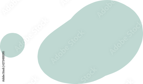 Flat modern floral foliage illustration on the white isolated background. Abstract shapes.