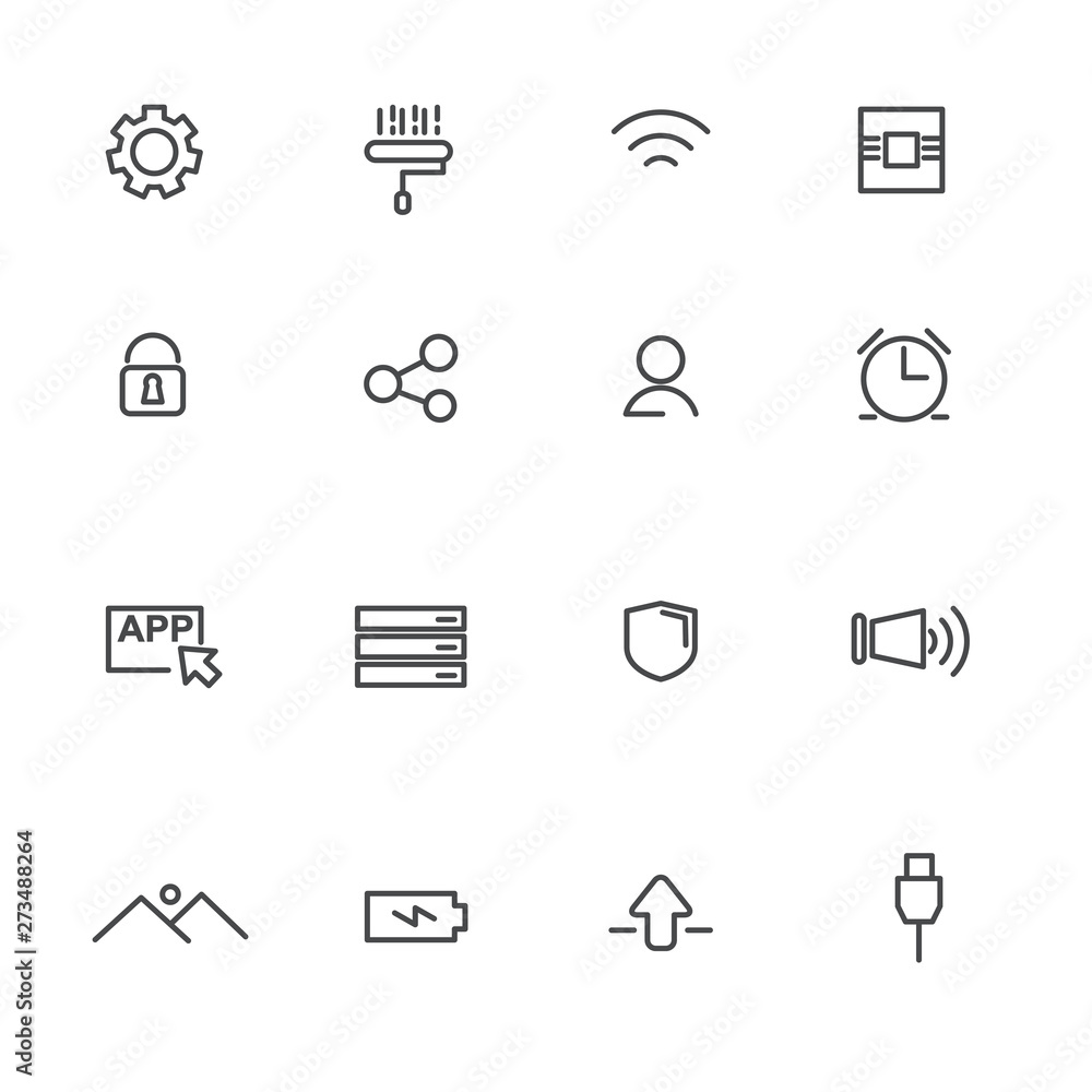 Fototapeta premium Set of button icon with line design suitable for application