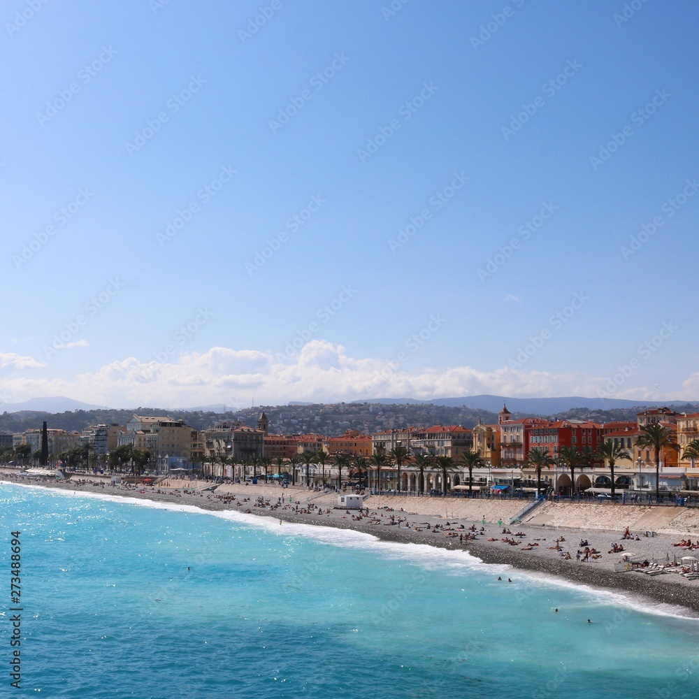 Nice view French Riviera mediterranean sea