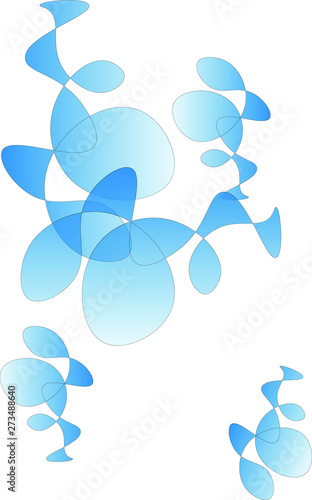 Obraz na płótnie blue abstract shapes on transparent background w salonie