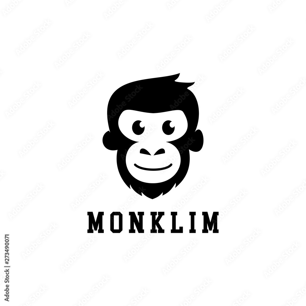 Cute monkey vector illustration logo design Cute monkey vector illustration logo design