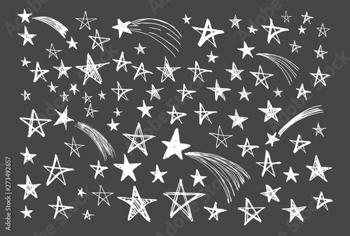 Stars set. Hand drawn doodle illustrations.