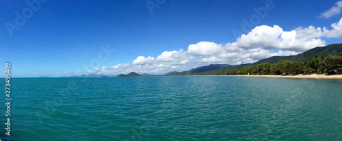 Photography Beach View under bright blue sky at Palm Cove, Far North Queensland, Australia