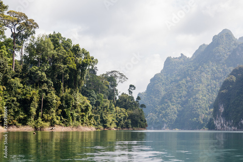 Ratchaprapa Dam or Cheow Larn Lake, Khao Sok national parks is one of the most beautiful locations in Thailand photo