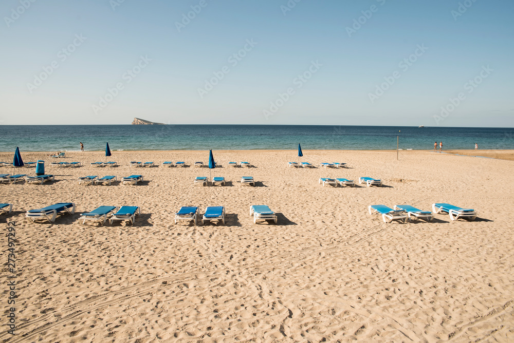 lonely beach with hammocks
