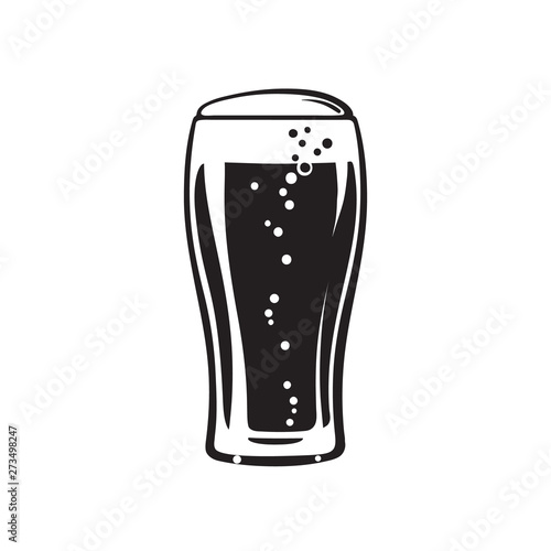 Tulip beer glass. Hand drawn vector illustration on white background.