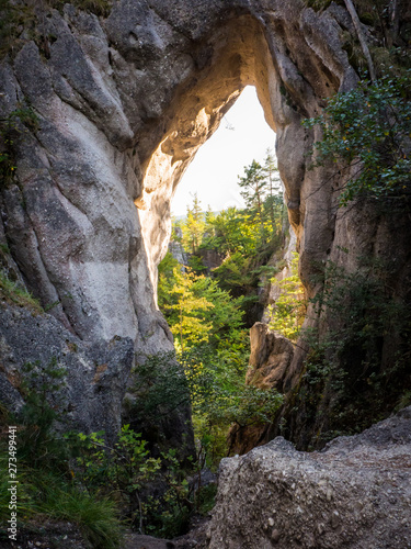 Sulov rocks  nature reserve in Slovakia with gothic rock gate