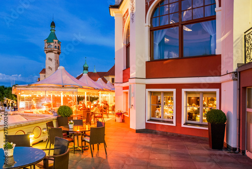 Square and promenade architcture landmark in Sopot