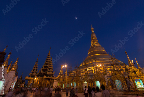 Shwedagon golden pagoda in Yangon,Myanmar