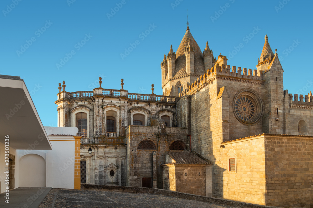 The Cathedral of Evora, or Se de Evora, a Roman Catholic church in the city of Evora, Portugal