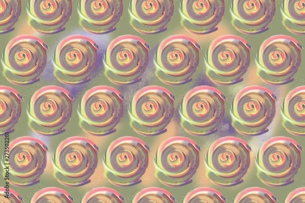 Abstract pastel seamless pattern with round elements. 