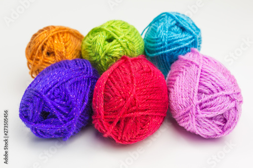 assortment of balls of wool in bright colors