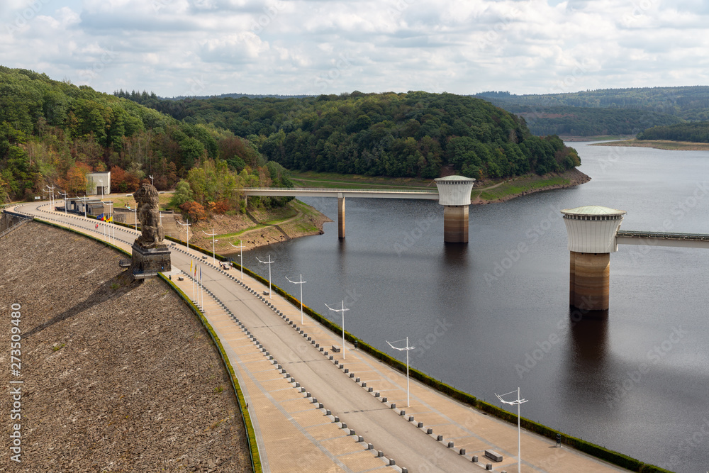 Gileppe dam in Belgium with two drinking water supply systems