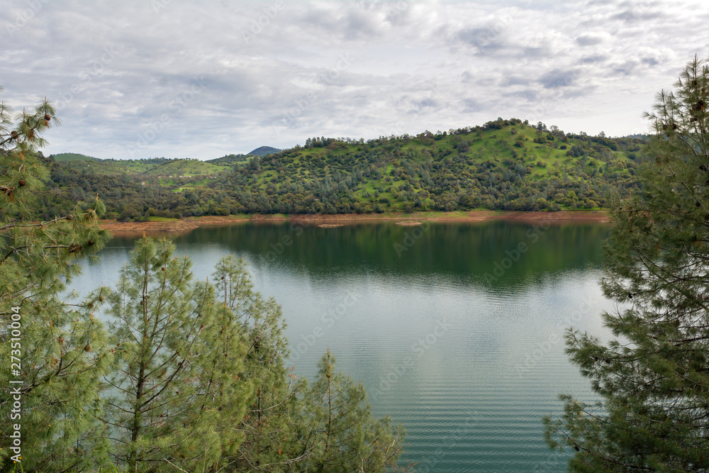 Don Pedro Reservoir in California in the spring. United States