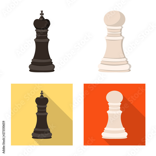 Isolated object of checkmate and thin symbol. Set of checkmate and target stock symbol for web.