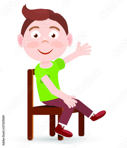 Vector flat style cartoon character. young boy