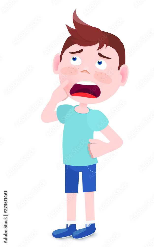 Vector flat style cartoon character. young boy Vector flat style cartoon character. young boy