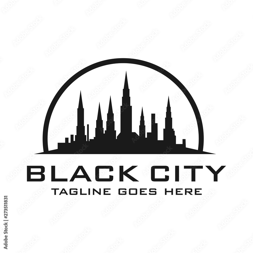Fototapeta premium silhouette logo views of city buildings