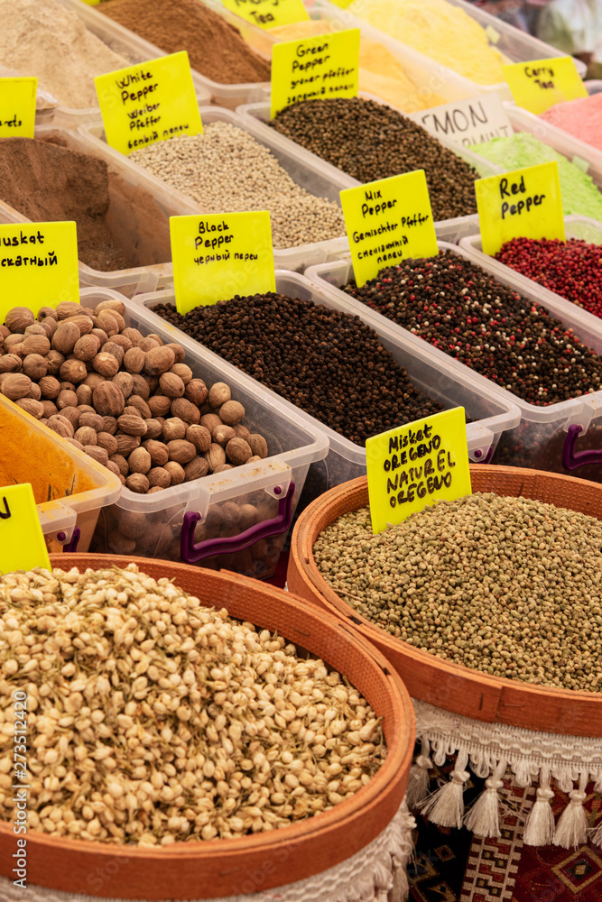 Spices and herbs from the Turkish market
