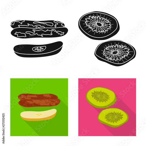 Isolated object of food and raw icon. Set of food and nature vector icon for stock.