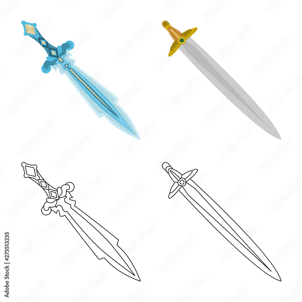 Isolated object of game and armor sign. Collection of game and blade stock vector illustration. Isolated object of game and armor sign. Collection of game and blade stock vector illustration.