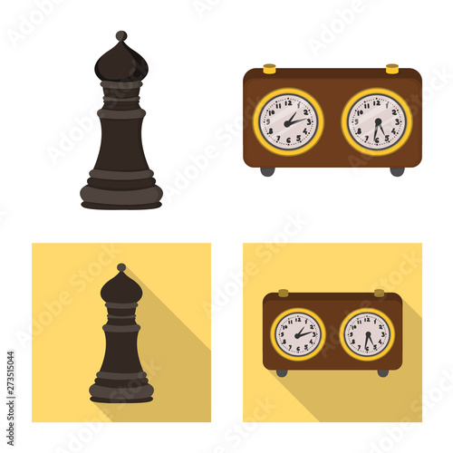 Vector illustration of checkmate and thin sign. Set of checkmate and target vector icon for stock.