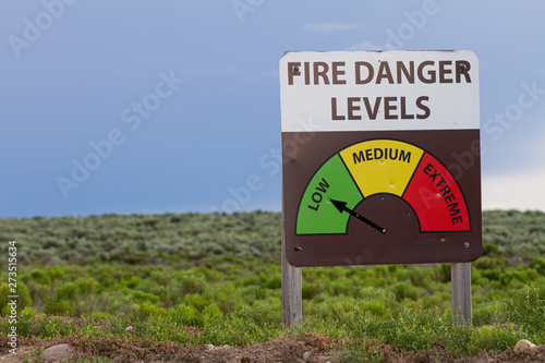 Fire danger levels sign