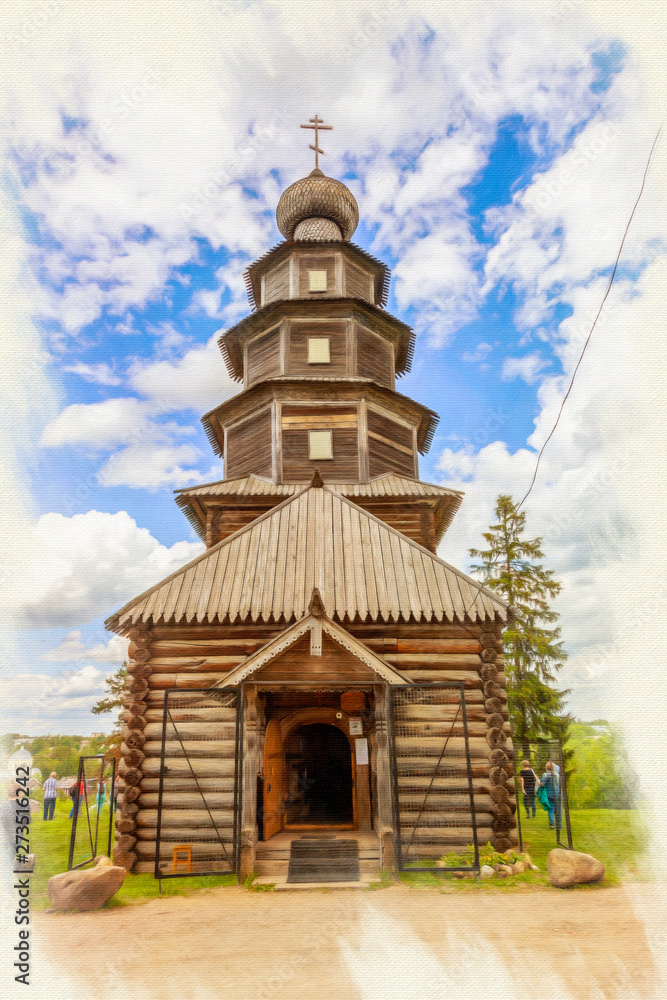 Torzhok. Old-Voznesenskaya Tikhvin. Imitation of the picture Church, 1653