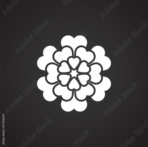 Flower pattern icon on background for graphic and web design. Simple illustration. Internet concept symbol for website button or mobile app.