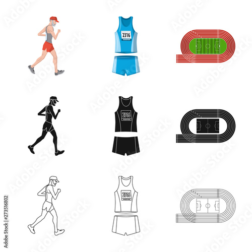 Vector illustration of sport  and winner sign. Collection of sport  and fitness  stock symbol for web.
