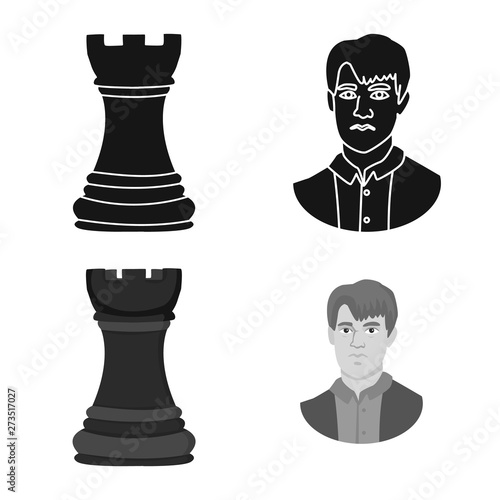 Vector design of checkmate and thin symbol. Collection of checkmate and target stock vector illustration.