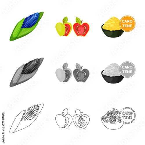 Vector design of test and synthetic sign. Collection of test and laboratory stock vector illustration.