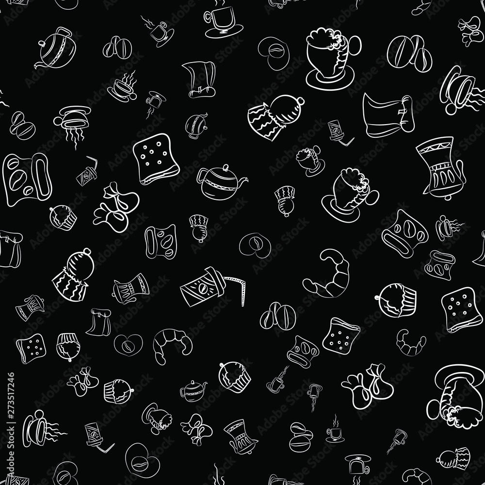 Coffee seamless vector pattern for Cup mug, restaurant or cafe menu design. Coffee seamless vector pattern for Cup mug, restaurant or cafe menu design.