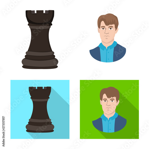 Isolated object of checkmate and thin icon. Set of checkmate and target vector icon for stock.