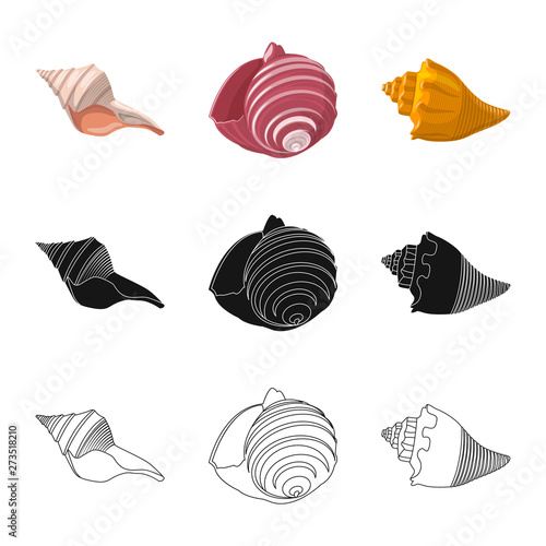 Vector illustration of animal and decoration symbol. Collection of animal and ocean stock symbol for web.