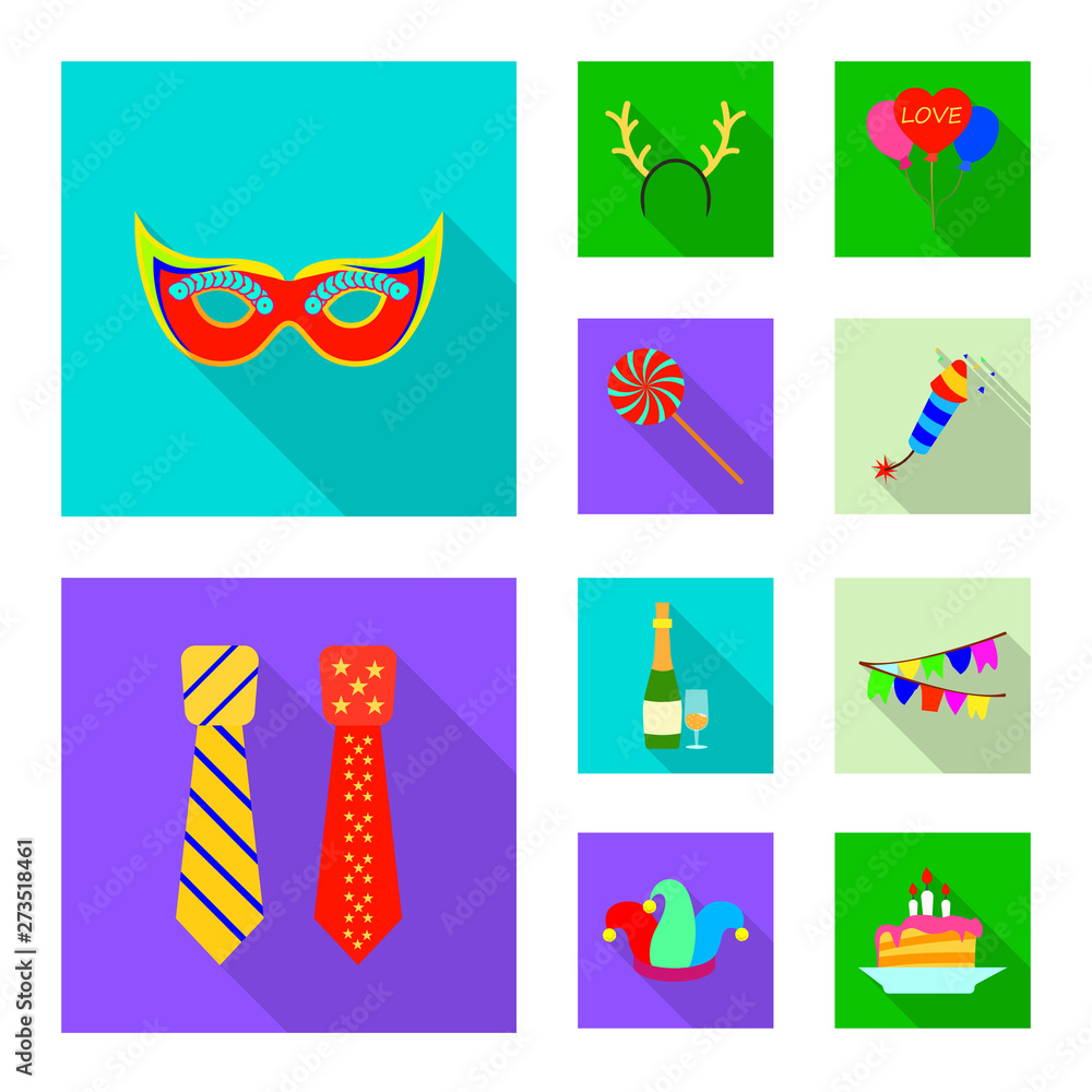 Vector illustration of party and birthday symbol. Collection of party and celebration stock vector illustration.