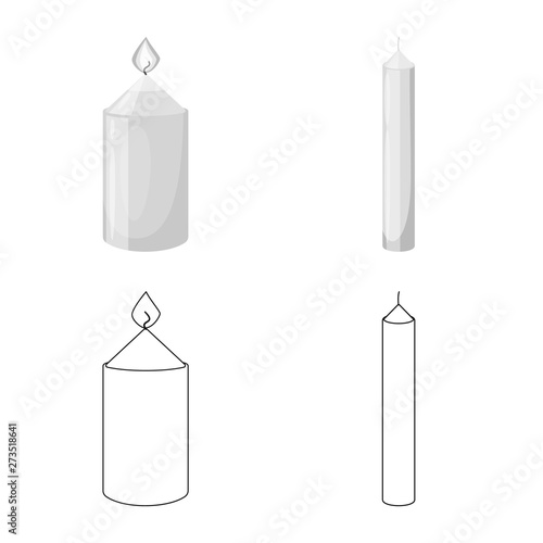 Vector illustration of relaxation and flame icon. Set of relaxation and wax vector icon for stock.