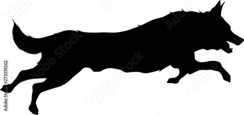 Running dog vector silhouette