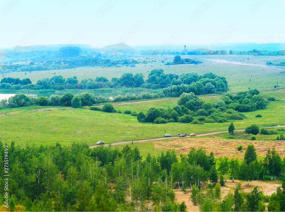 Summer green valley landscape background hd