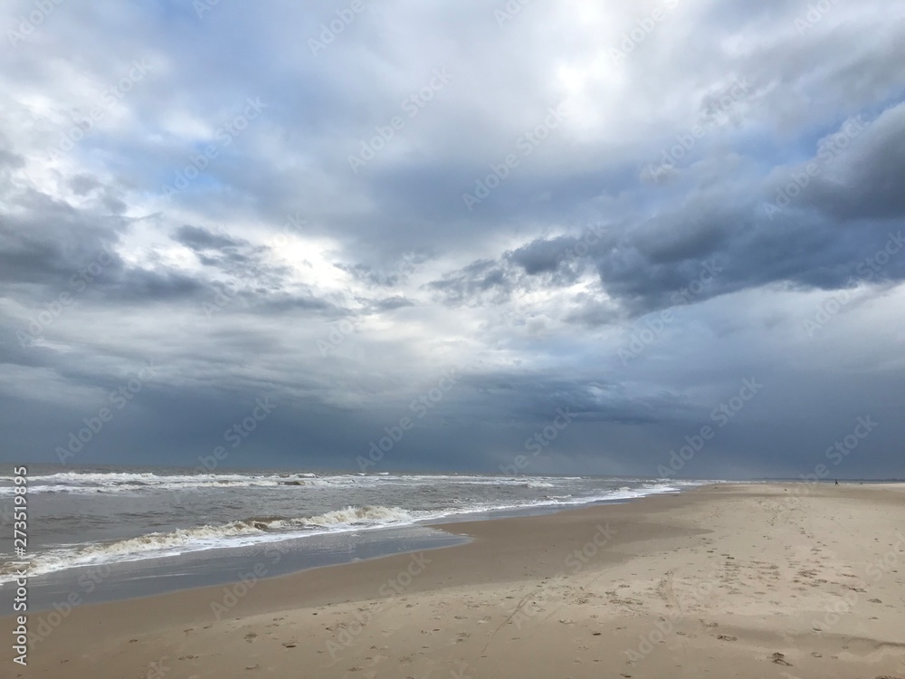 Storm clouds in Pinamar beach Storm clouds in Pinamar beach