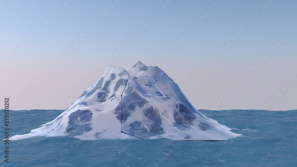 Iceberg with beautiful transparent sea on background.
