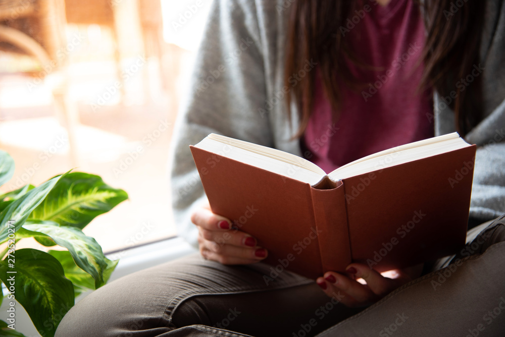 Obraz premium Frau ließt ein Buch