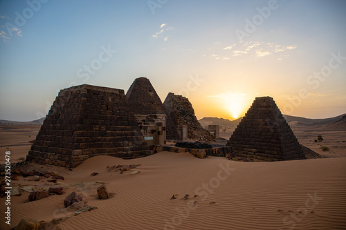The amazing pyramids of Meroe  north of Khartoum  Sudan
