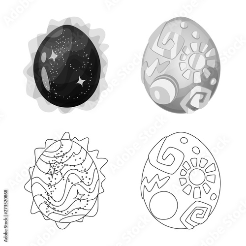 Vector design of animal and prehistoric sign. Set of animal and cute stock vector illustration.